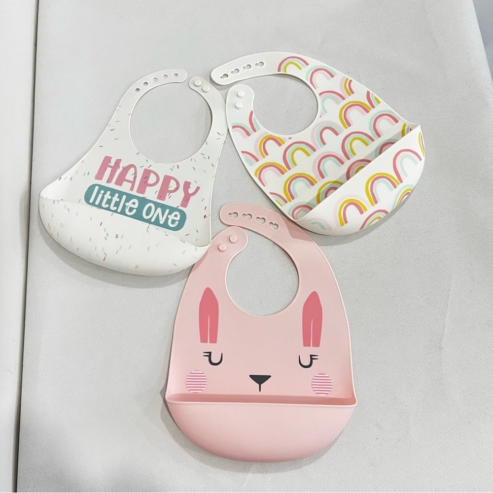 Silicone Bibs 3pk Rainbows Happy Little One Cloud Island